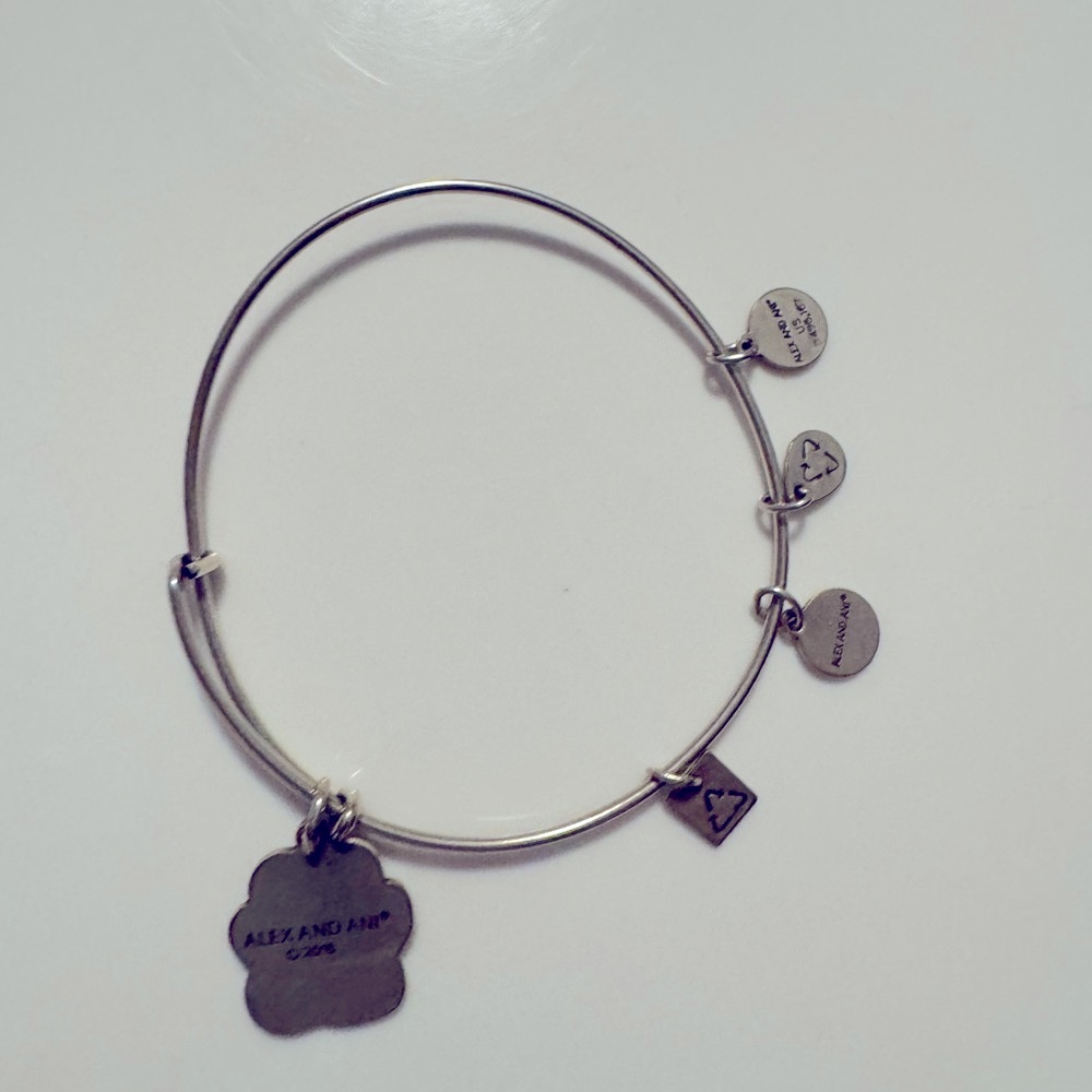 Alex and Ani Charm Bangle Bracelet with Paw Print - Picture 4 of 10